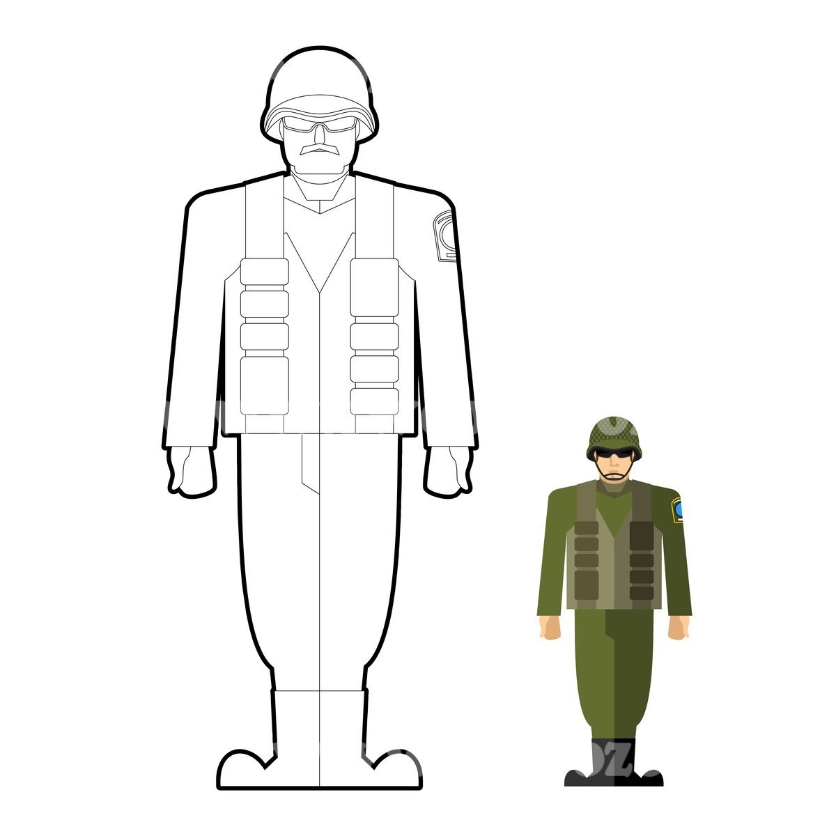 Шаблон солдата для фотошопа