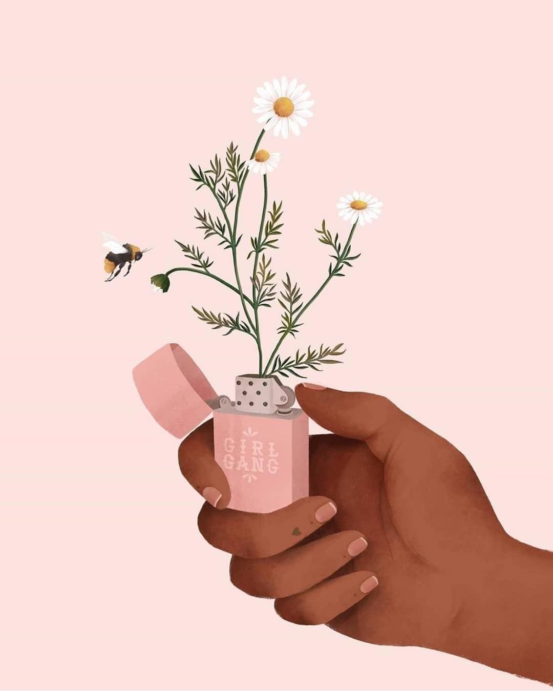 Цветок в руке Минимализм