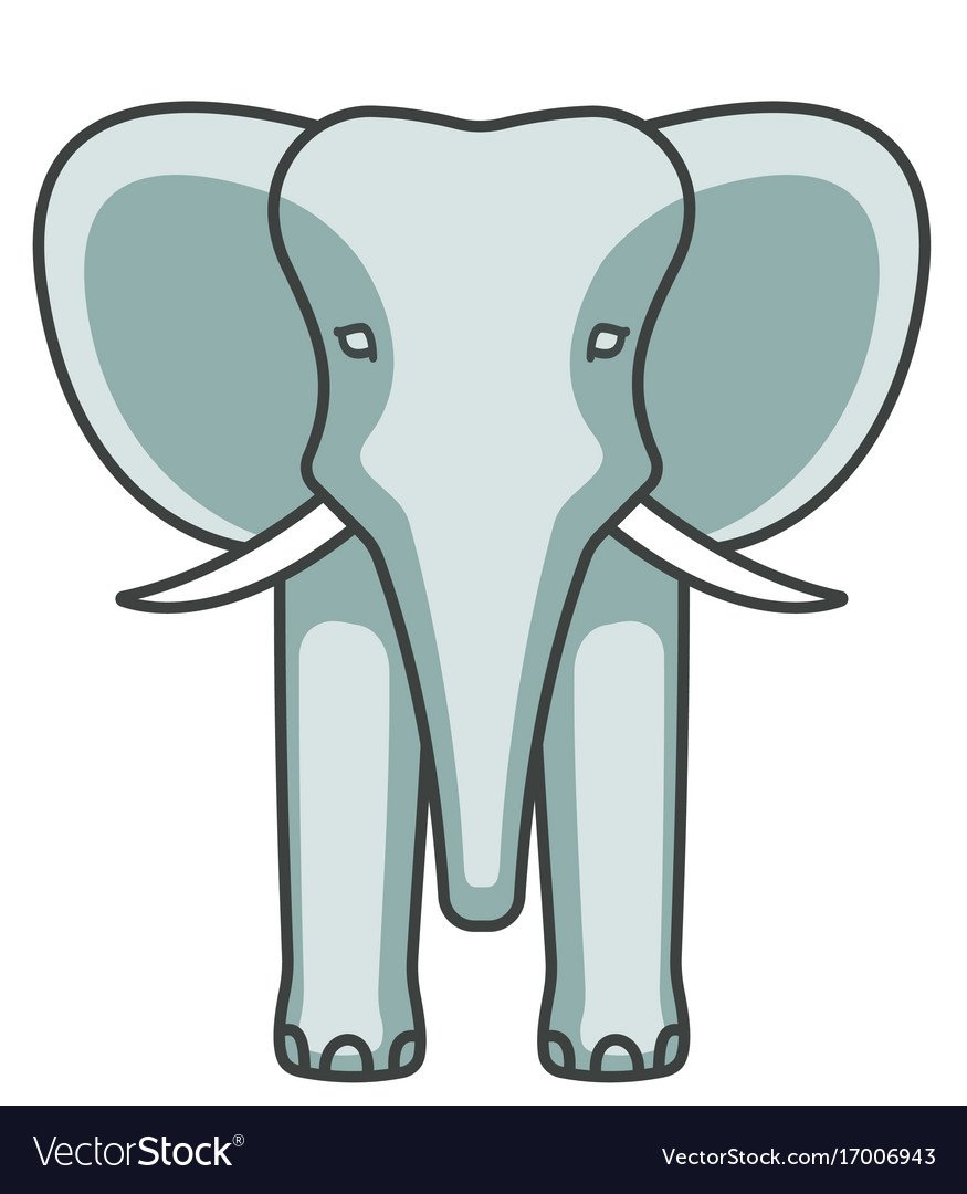 Слон мультяшное боком