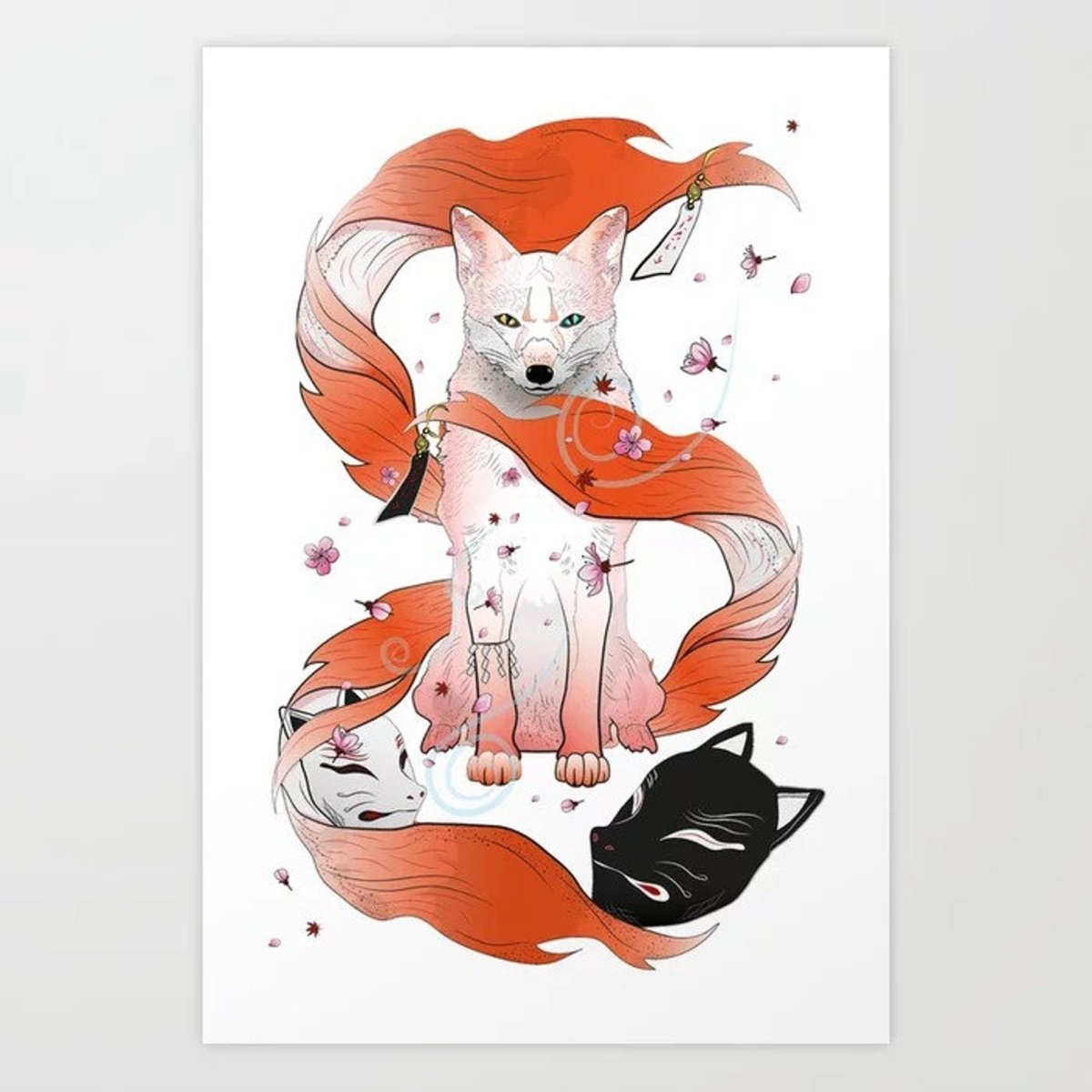 Картинки кицунэ лисы