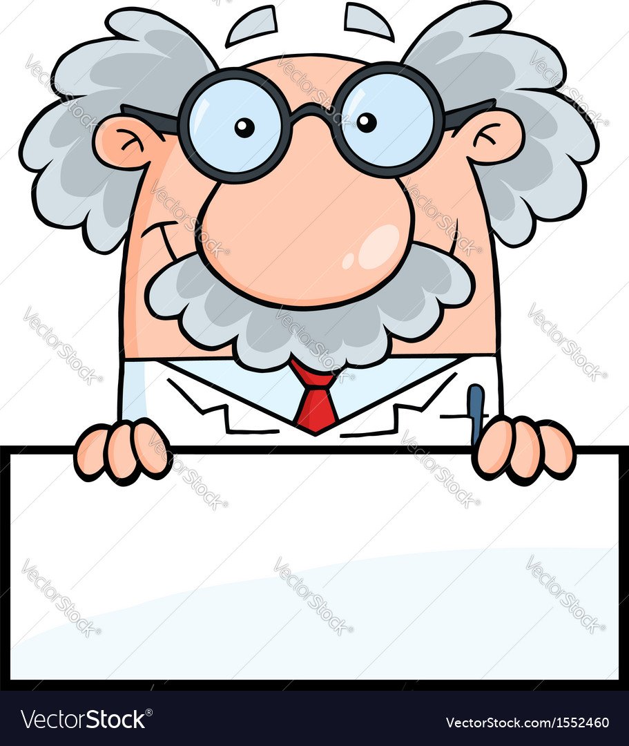 Мультяшный смешной ученый