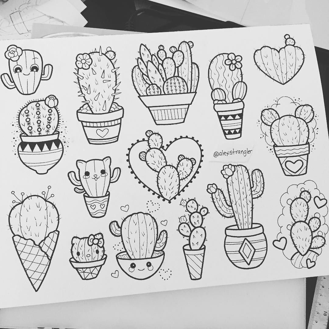 Тату Кактус эскизы