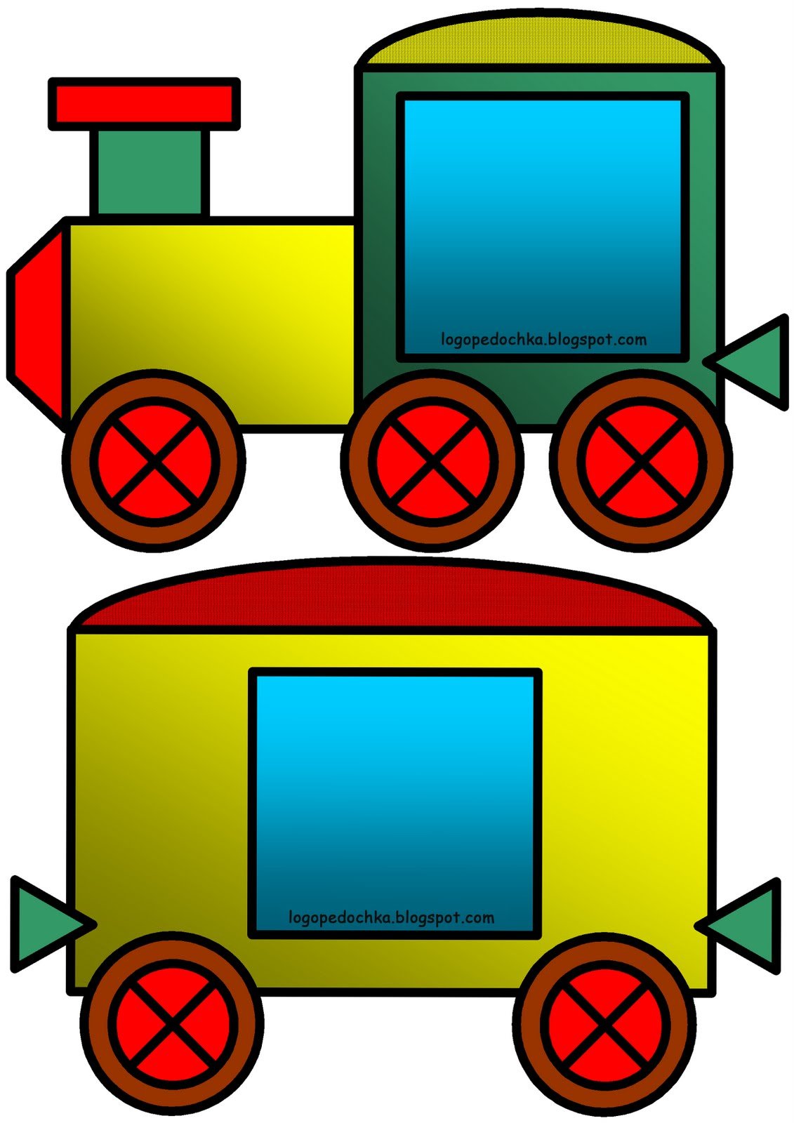 Паровозик с вагонами