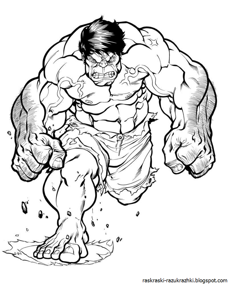Раскраска Мстители Халк Рагнарек