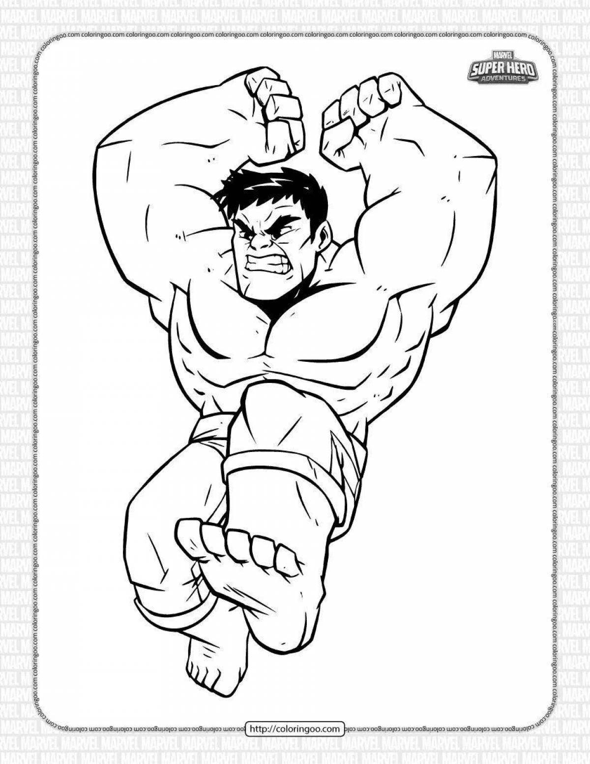 Халк контур рисунок