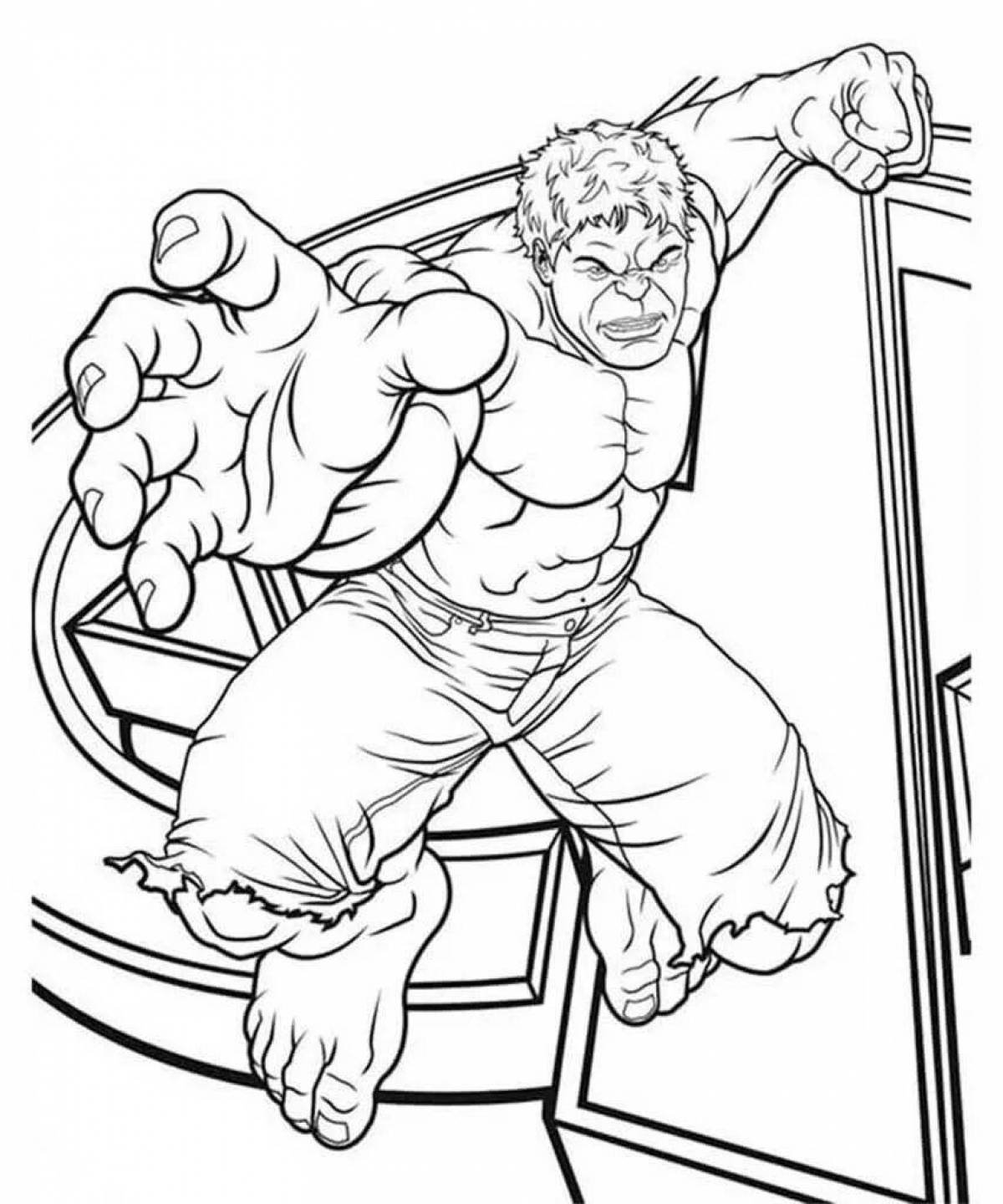 Халк раскраска