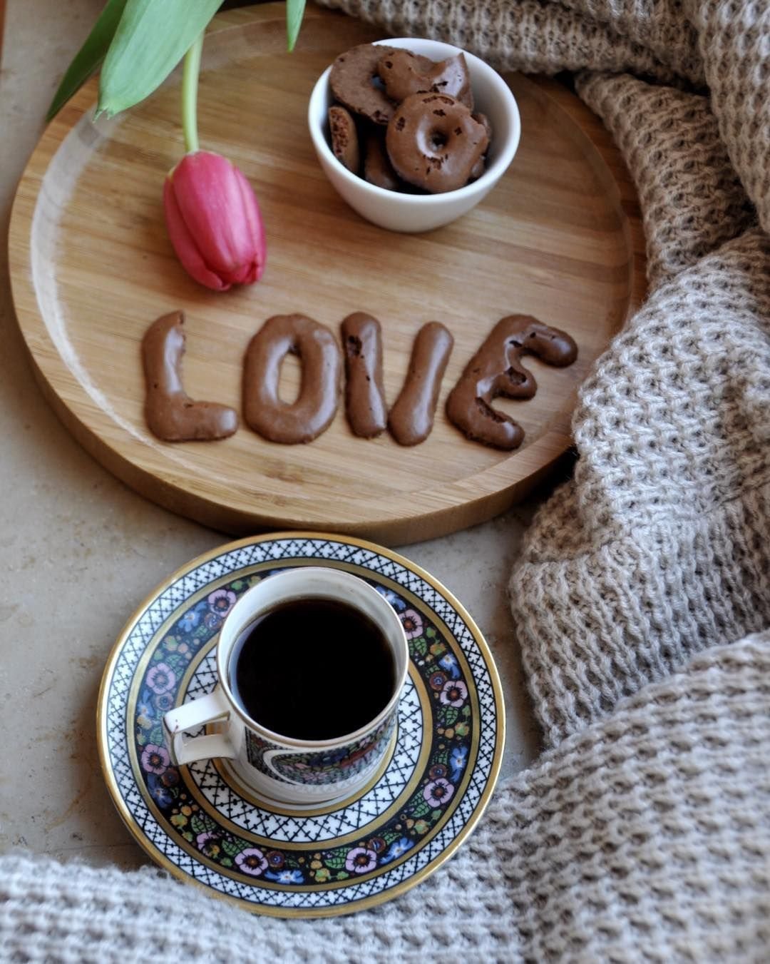 Кофе и цветы