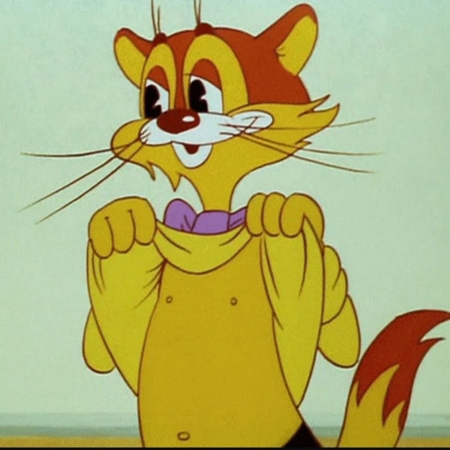 Кот Леопольд на белом фоне