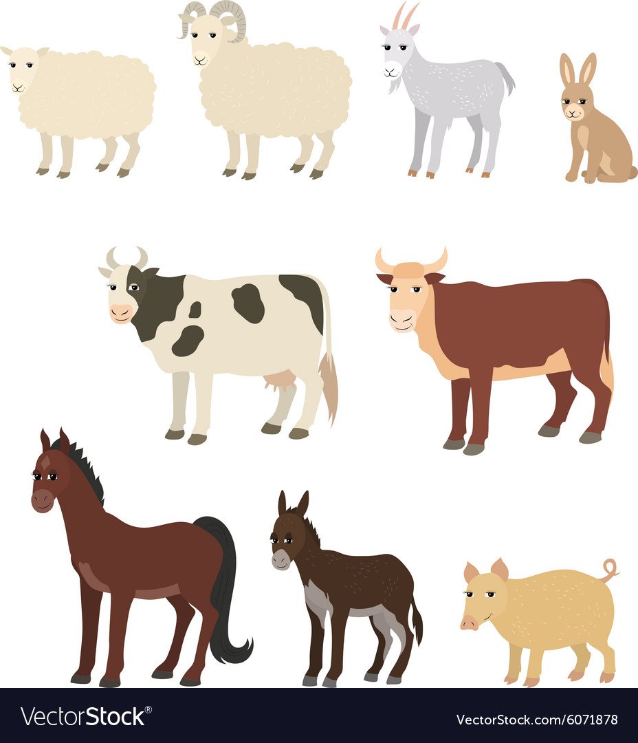 Домашние животные корова свинья лошадь