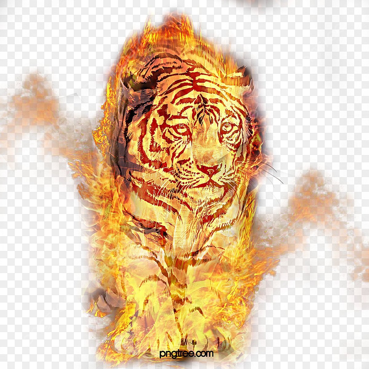 Тату Огненный тигр