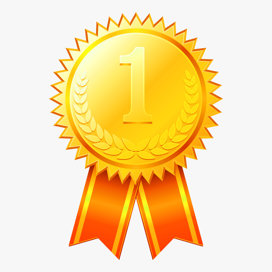 Медаль первое место на белом фоне