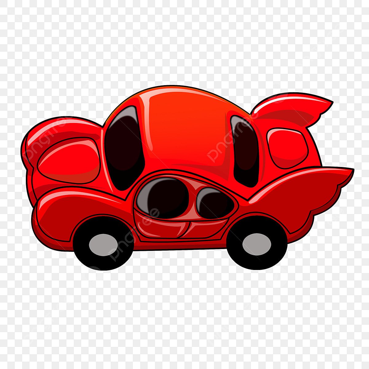 Красная машинка мультяшная