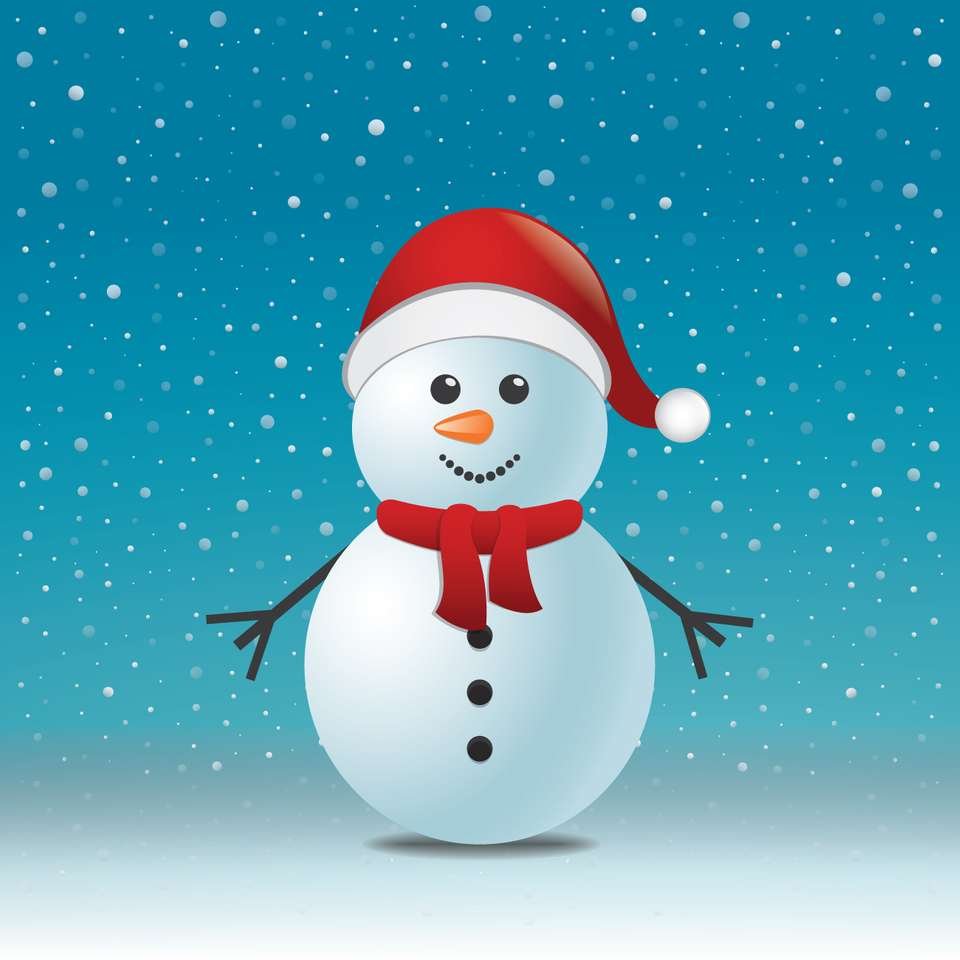 Новогодний Снеговик на двух листах