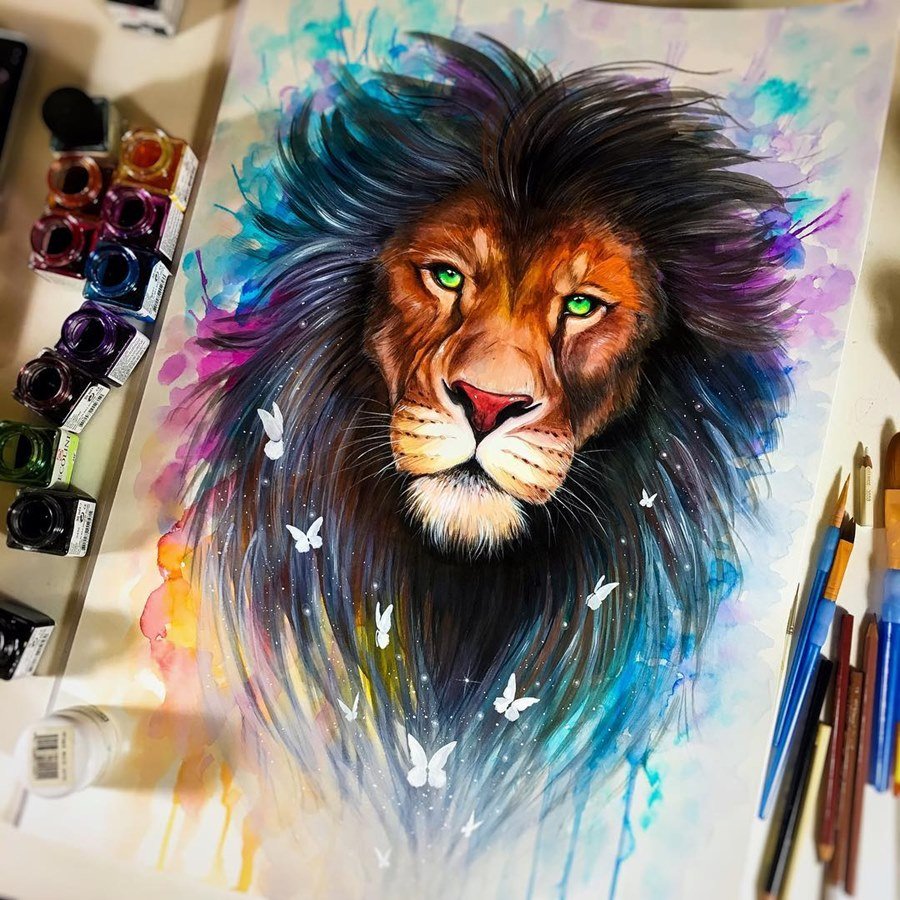 Голова Льва цветная