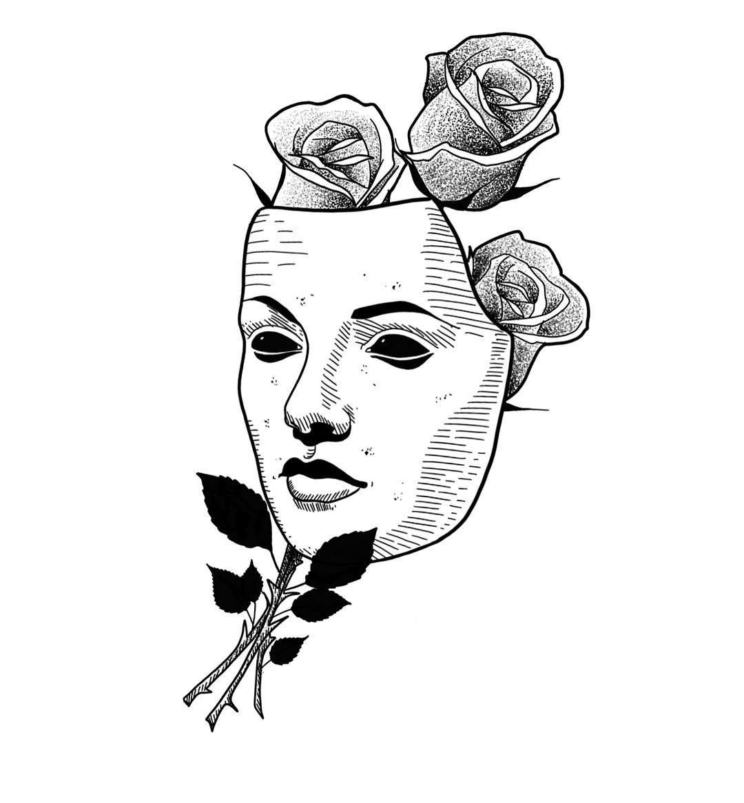 Черно белые эскизы