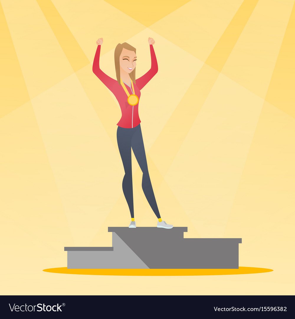 Победитель на пьедестале арт