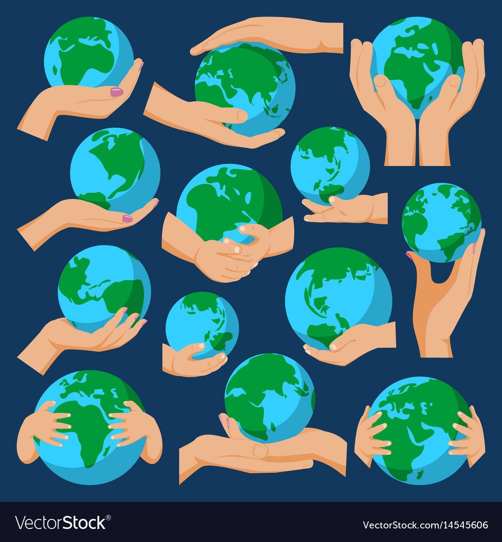 Две руки держат планету