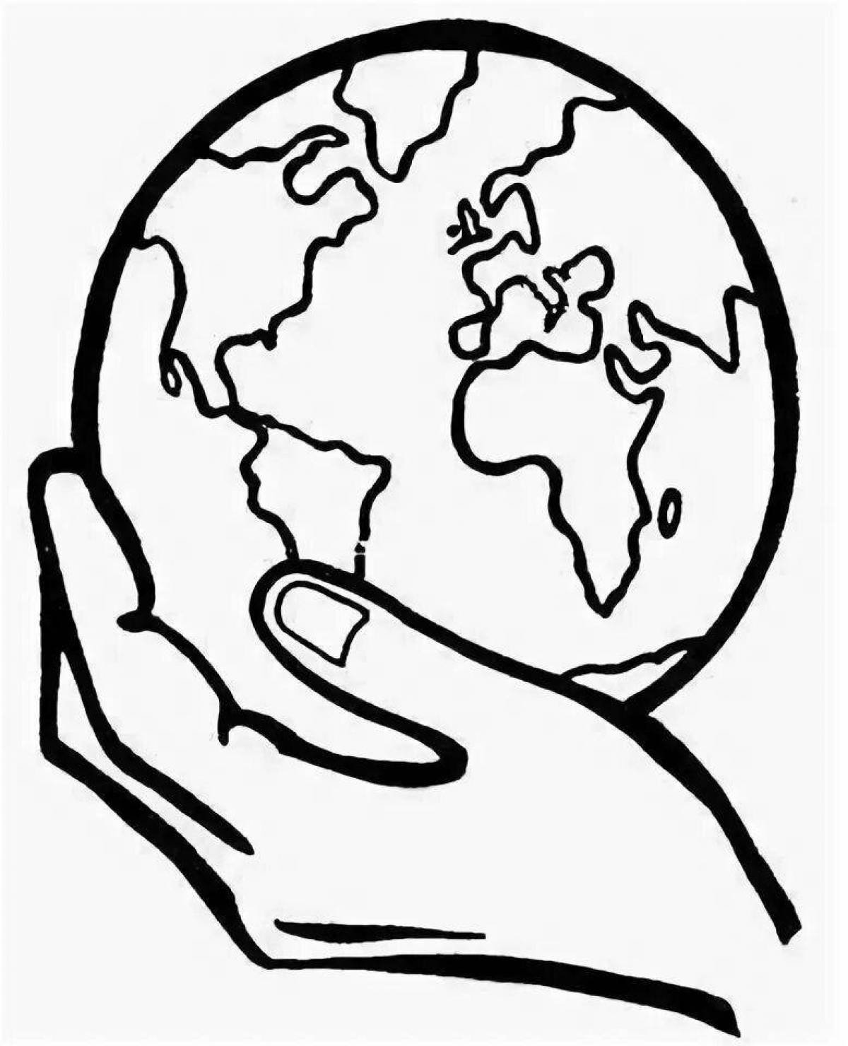 Земля в ладонях раскраска