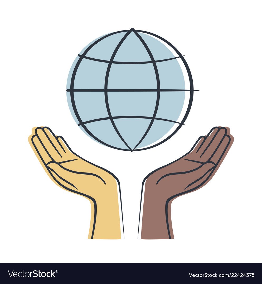 Земной шар в руках вектор