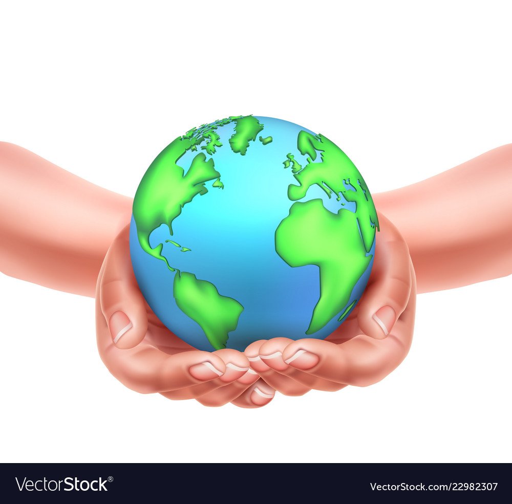 Земля в руках вектор