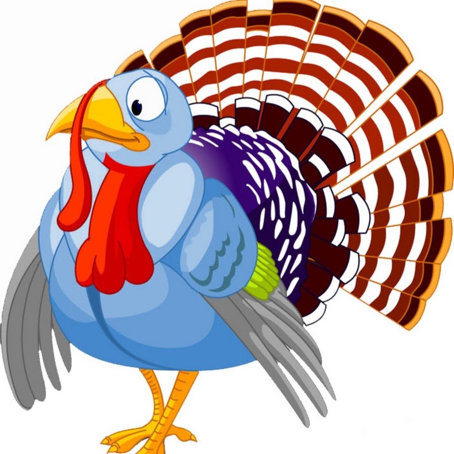 Индюк мультяшный на белом фоне
