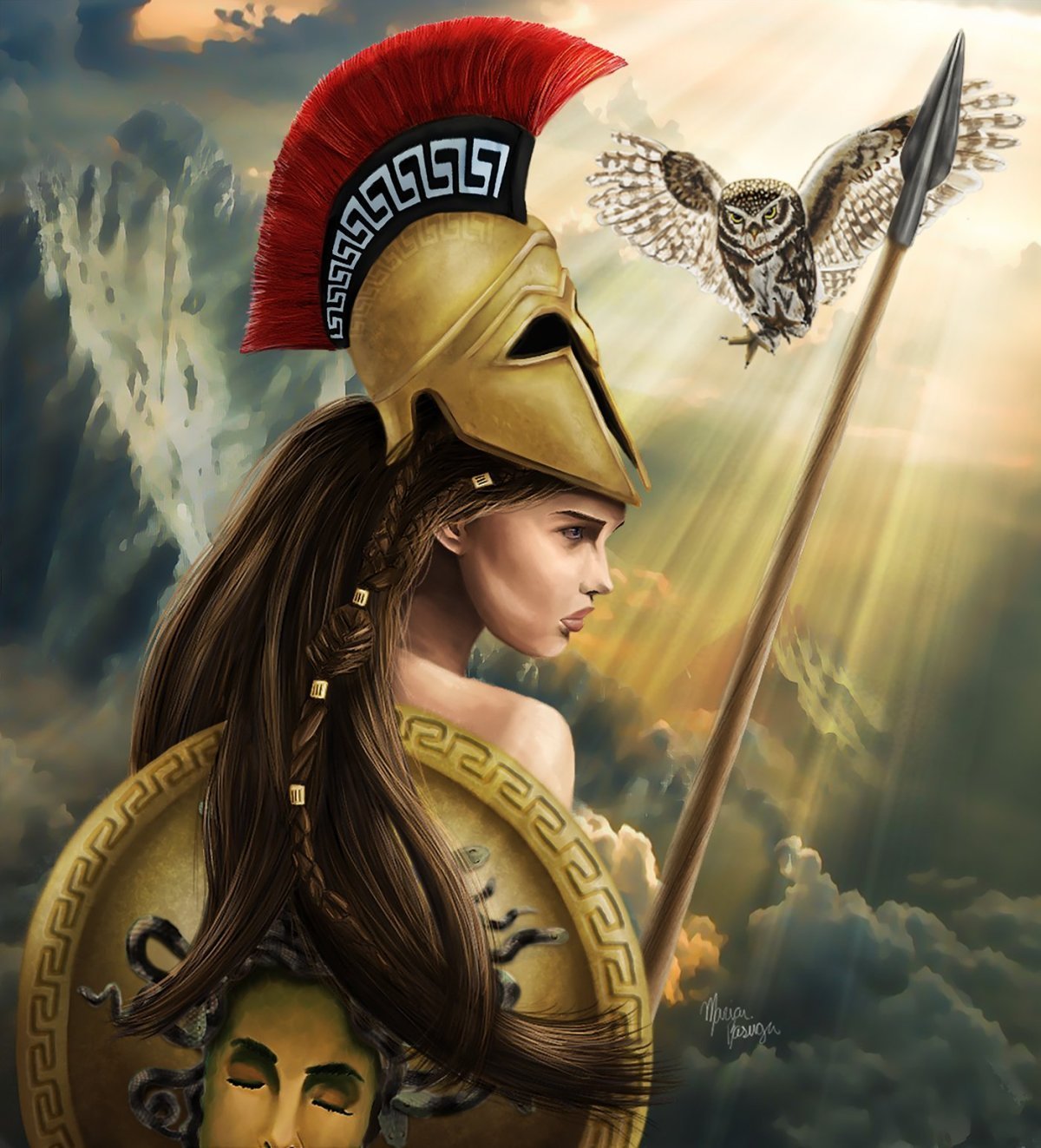 Афина Паллада богиня рисунки