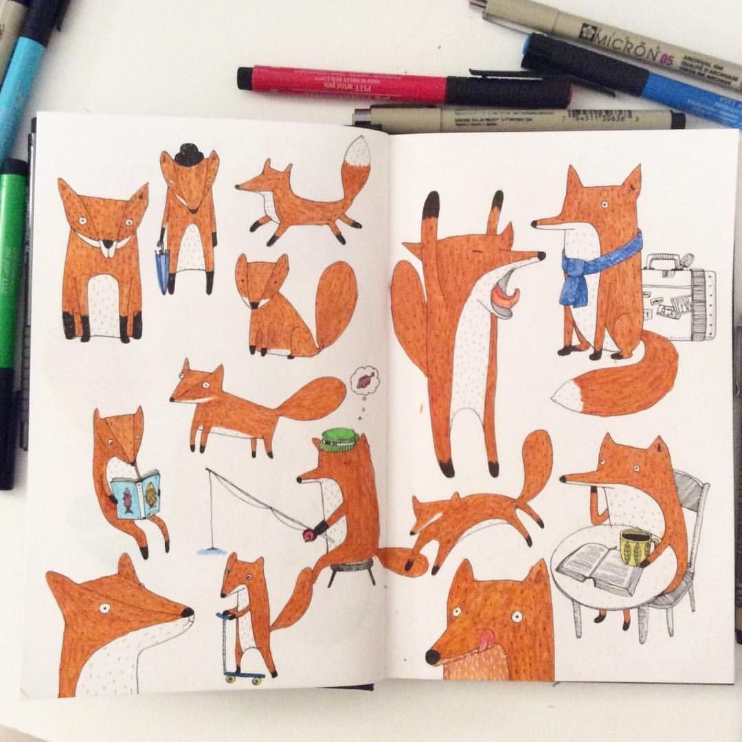 Лисенок для срисовки