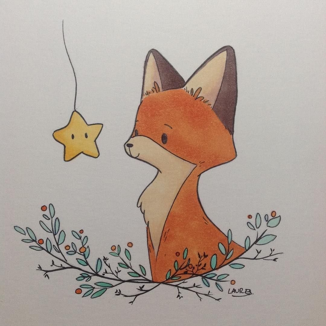 Лиса скетч маркерами