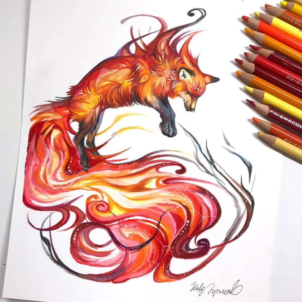 Лисичка рисунок для срисовки