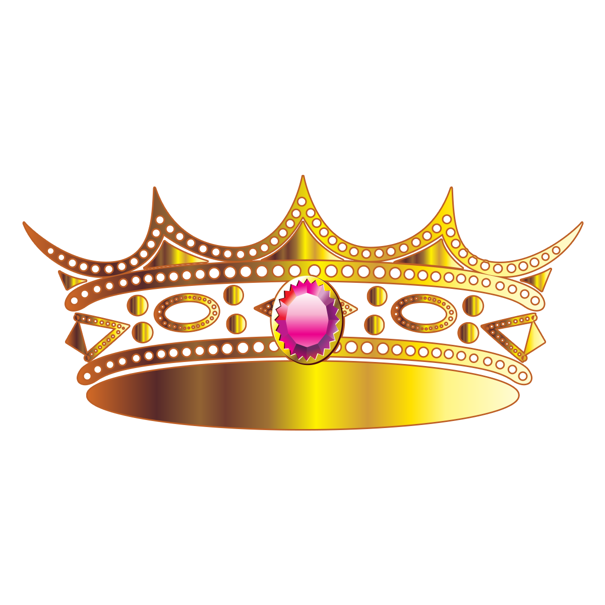 Корона с узорами золотистая с белым фоном