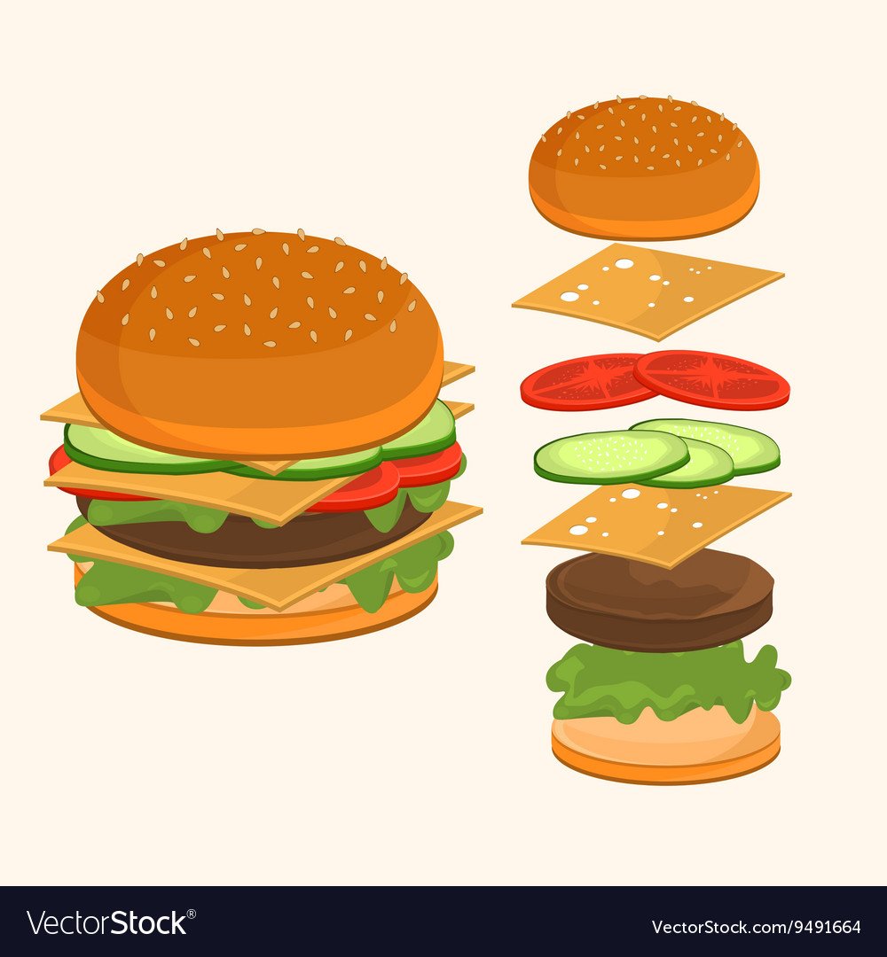 Ингредиенты для бургера рисунки