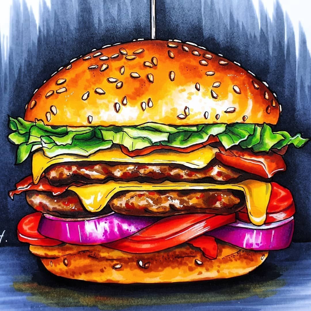 Гамбургер рисунок
