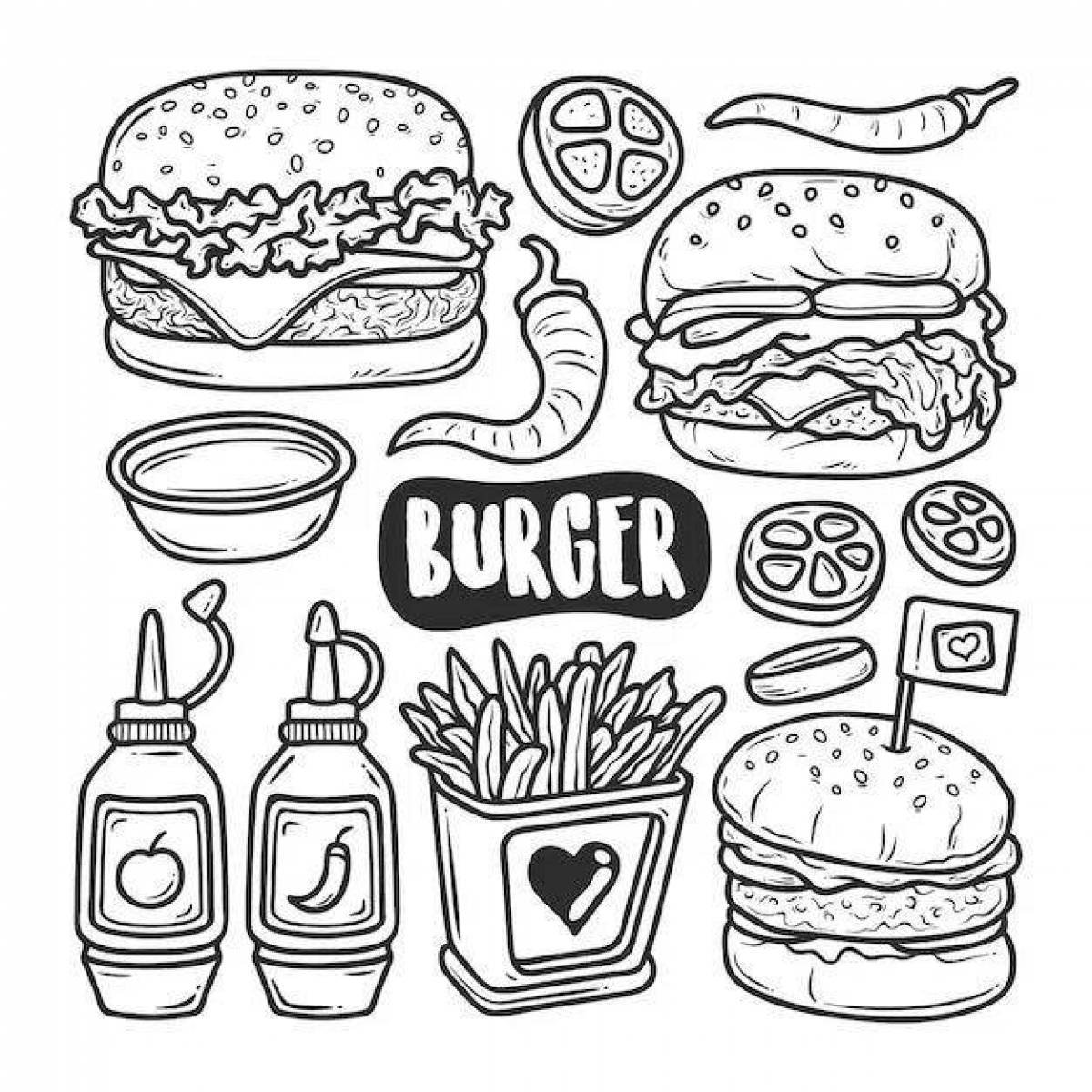 Раскраски бургеры