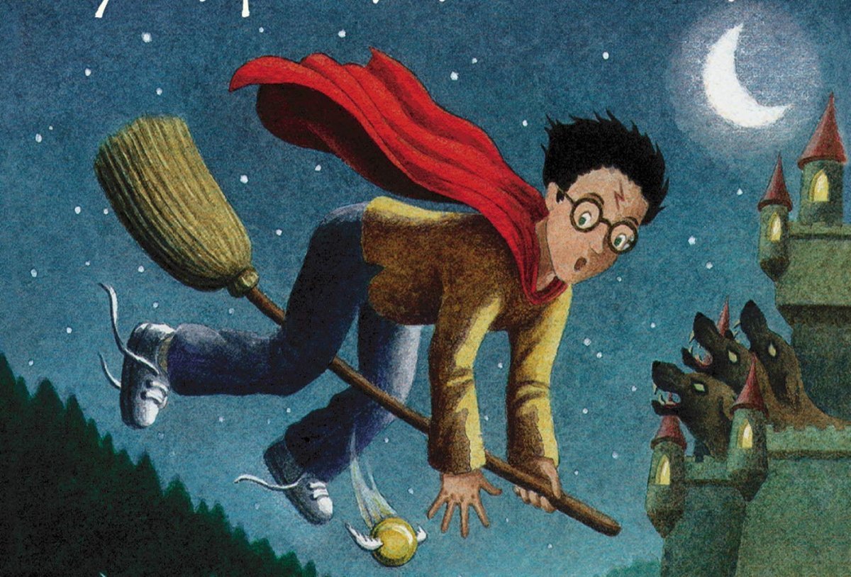 Ведьма из Гарри Поттера на метле