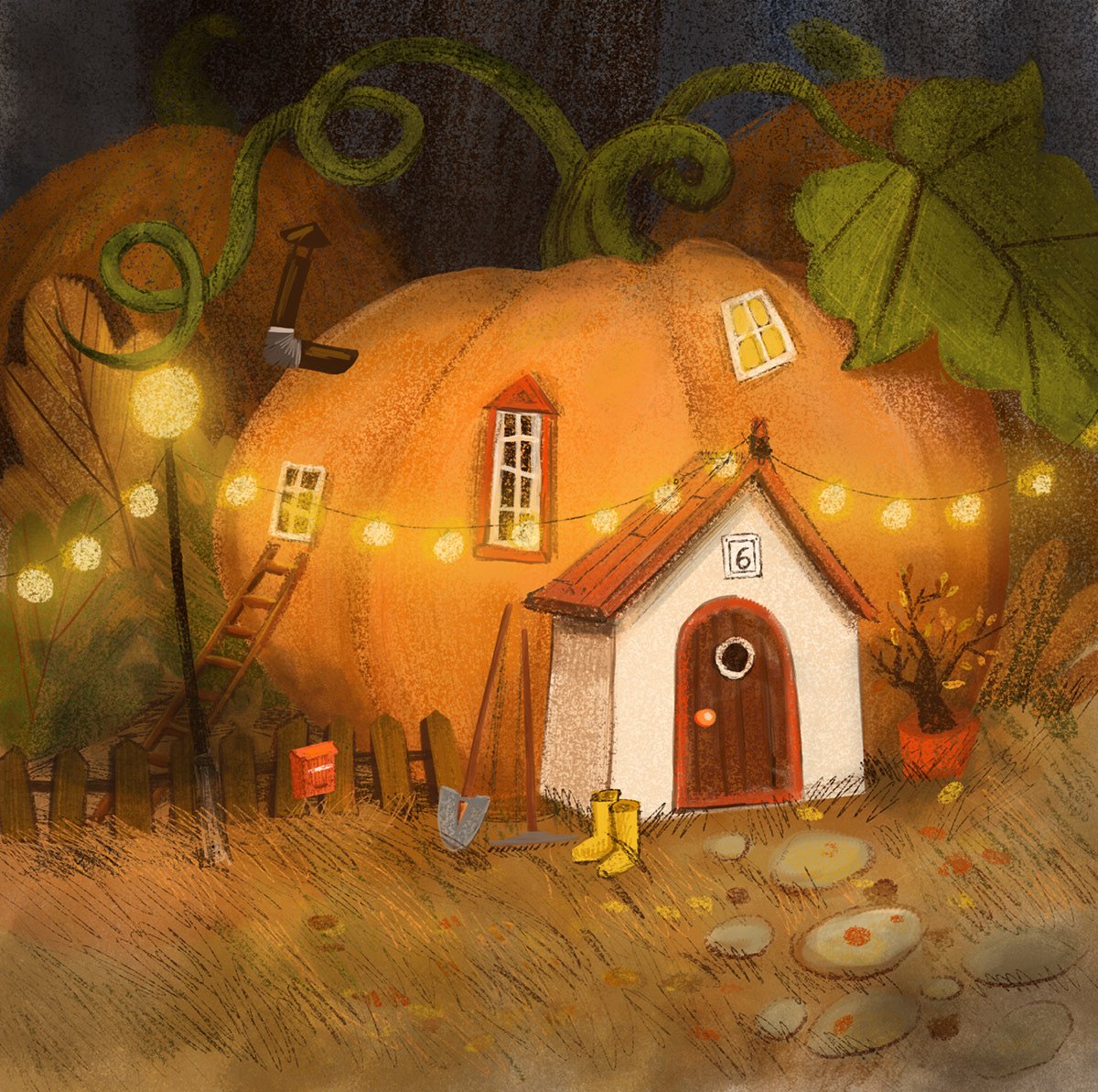 Сказочный домик из тыквы