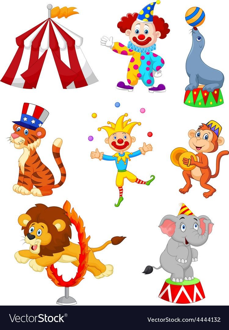 Цирковые животные вектор