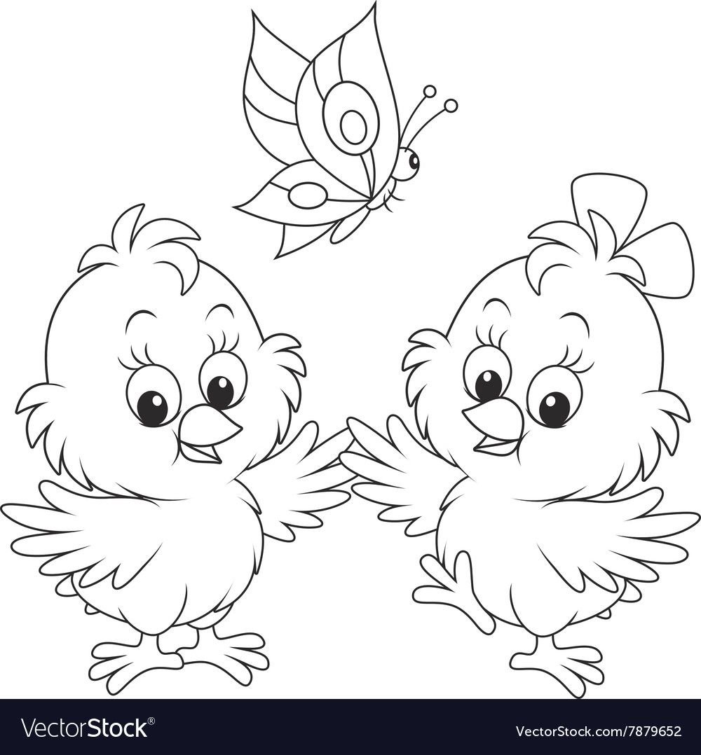Цыпленок картинка раскраска