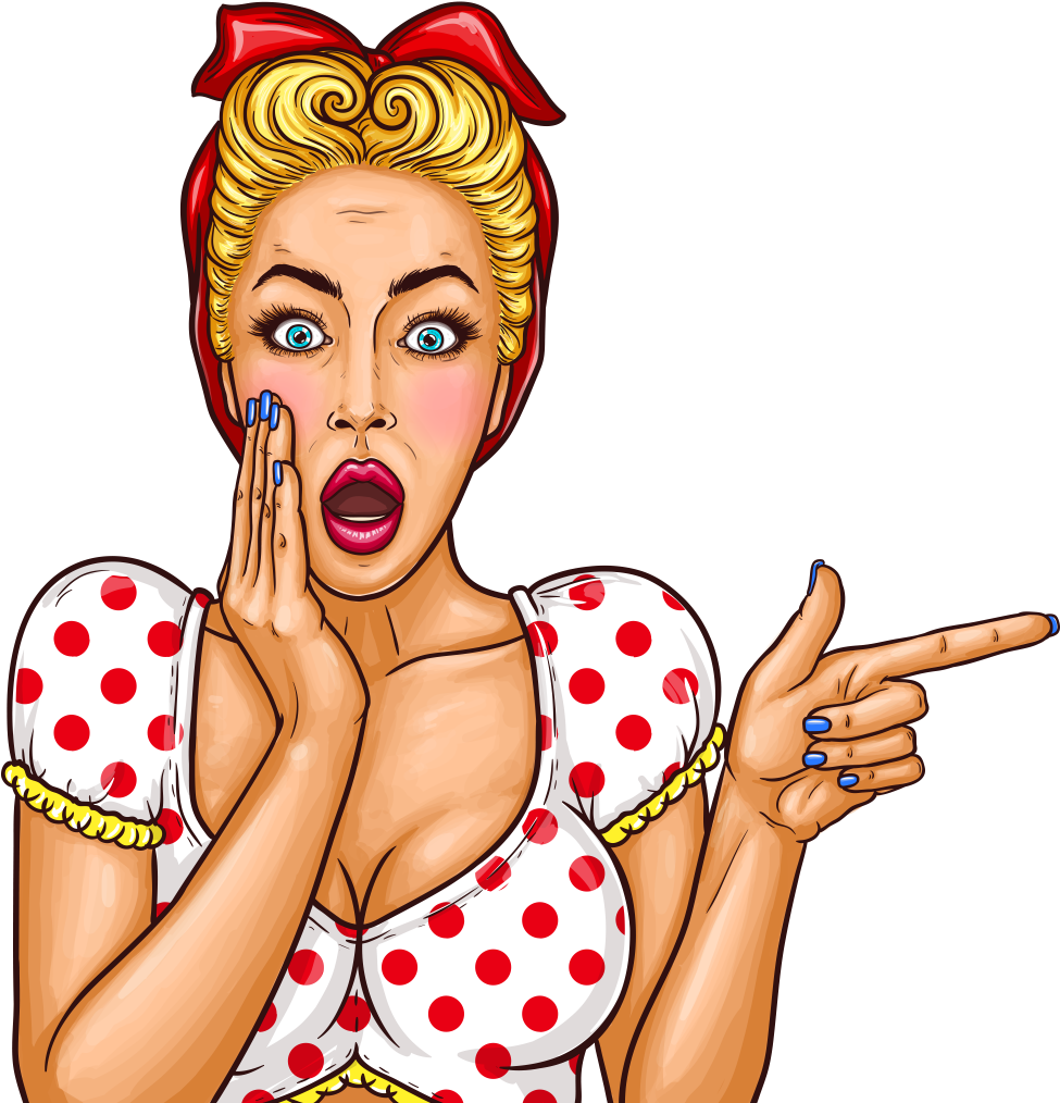 Девушка радуется удивляется