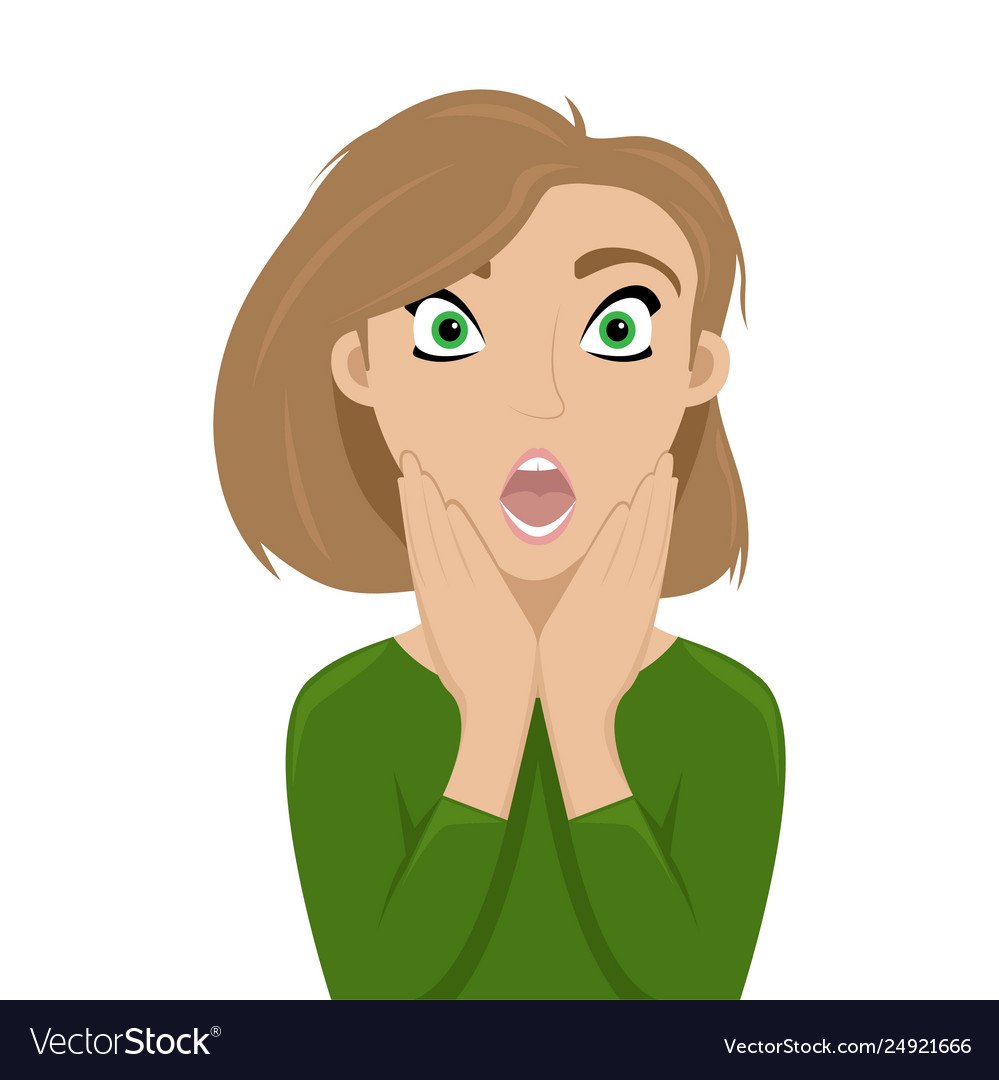 Удивленная девушка с ноутбуком