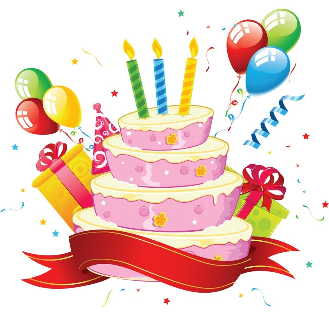 Тортик с днем рождения на прозрачном фоне