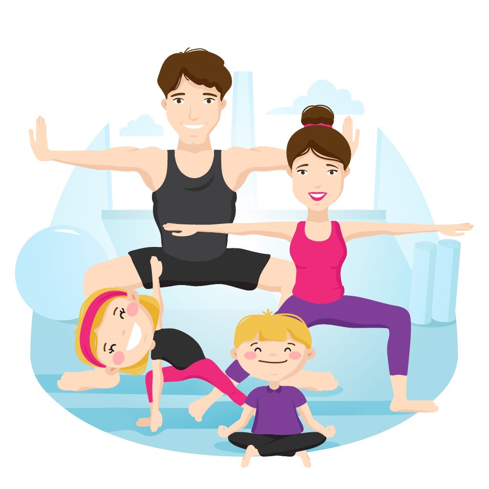 Семейная йога рисунки