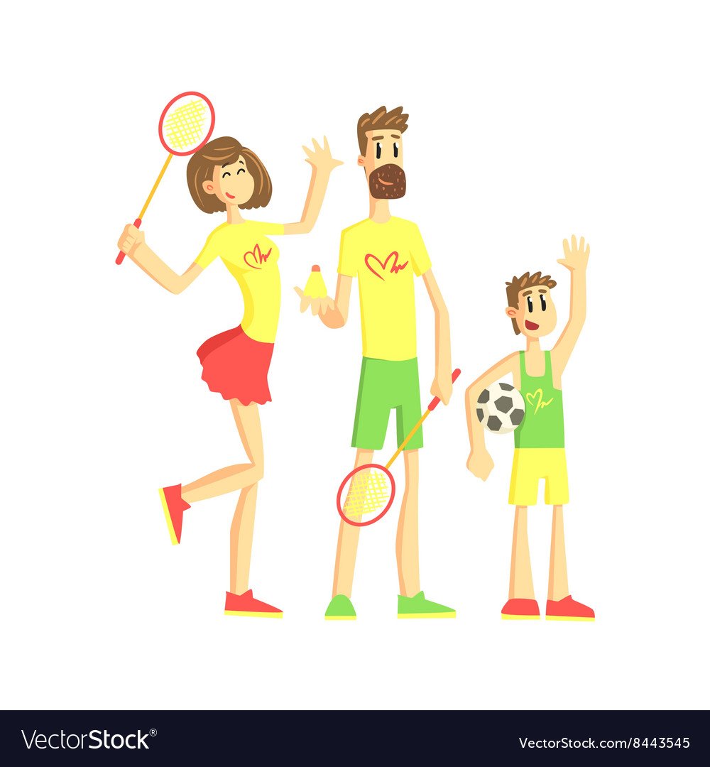 Спортивная семья рисунок