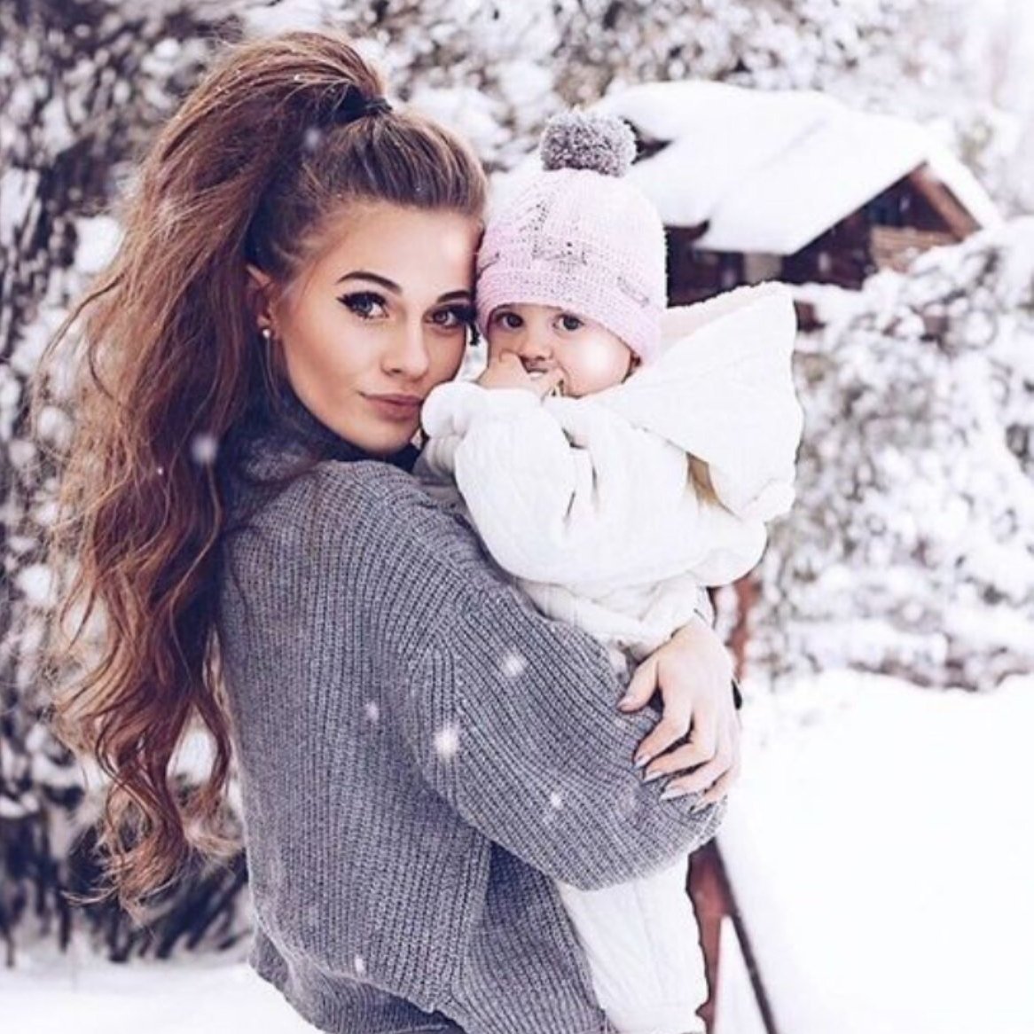 Селфи девушки с ребенком