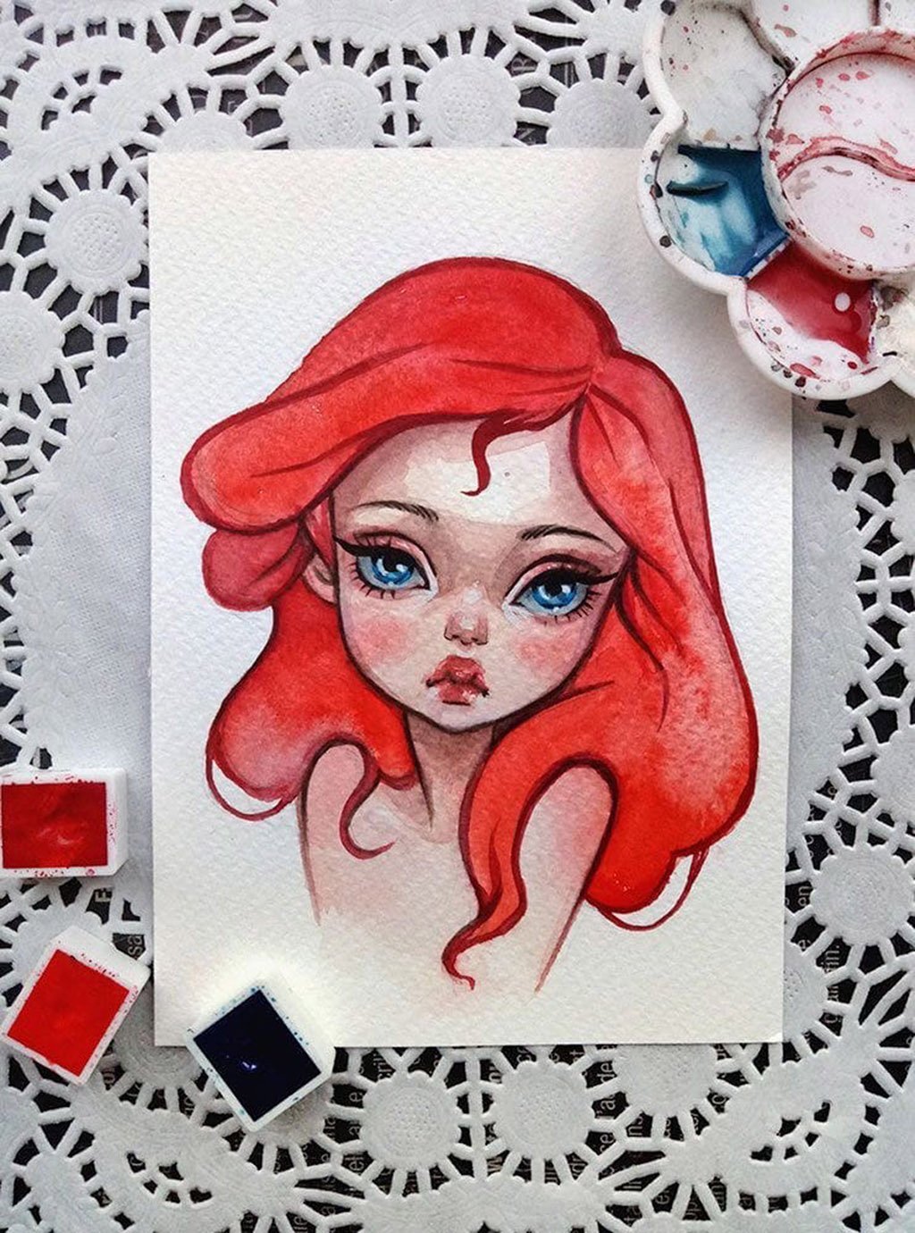 Русалка рисунок легкий для срисовки