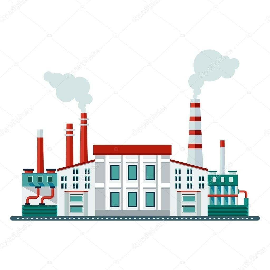 Здание завода для фотошопа