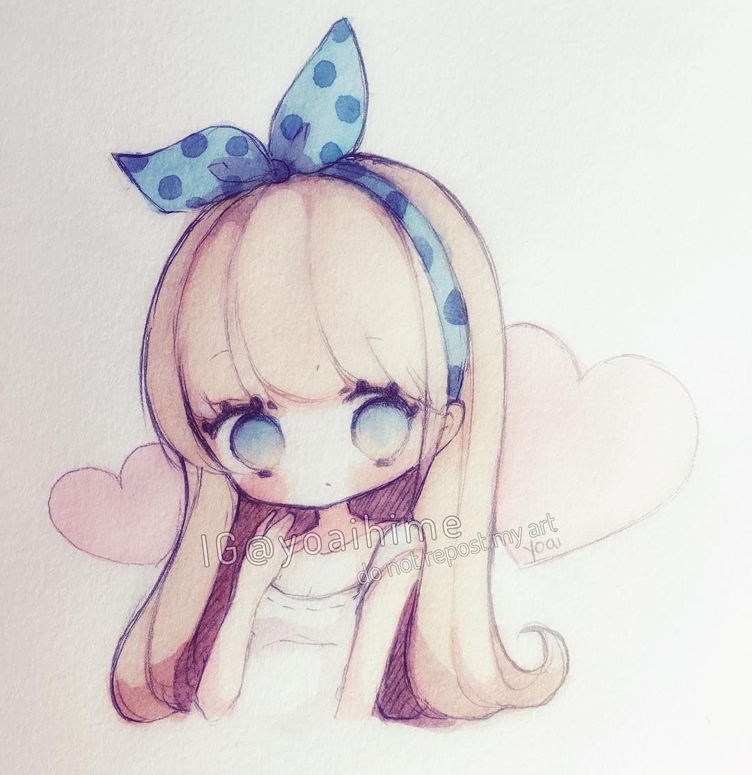 Кавайные девочки маркерами