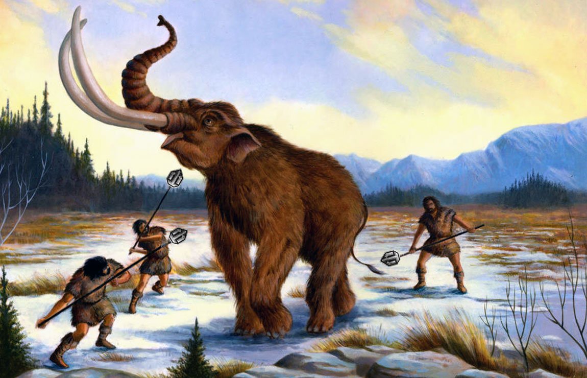 Охота на Мамонтов первобытных людей