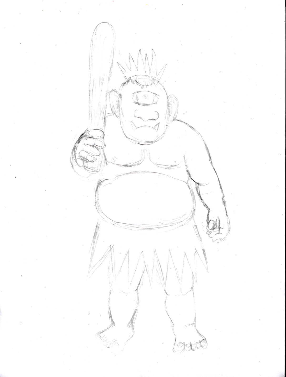 Циклоп на белом фоне