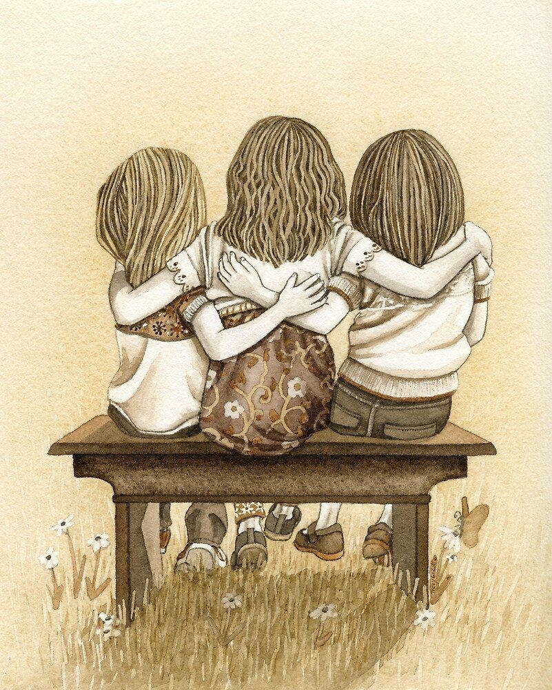 Открытка три сестренки