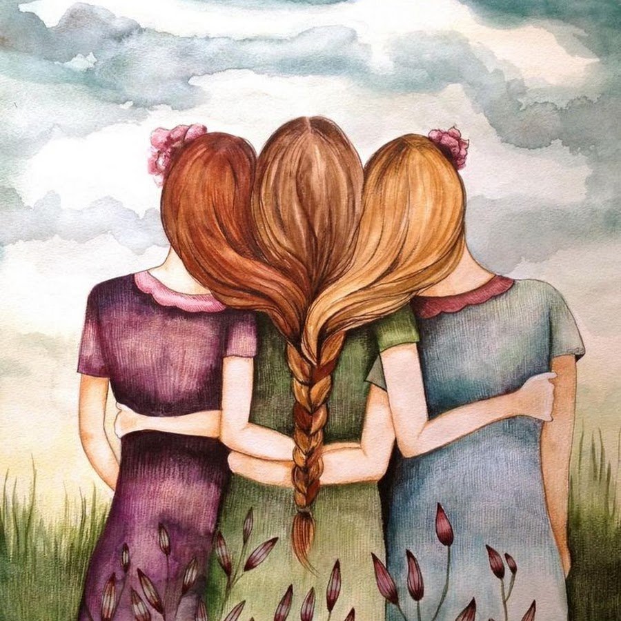 Подруги иллюстрация